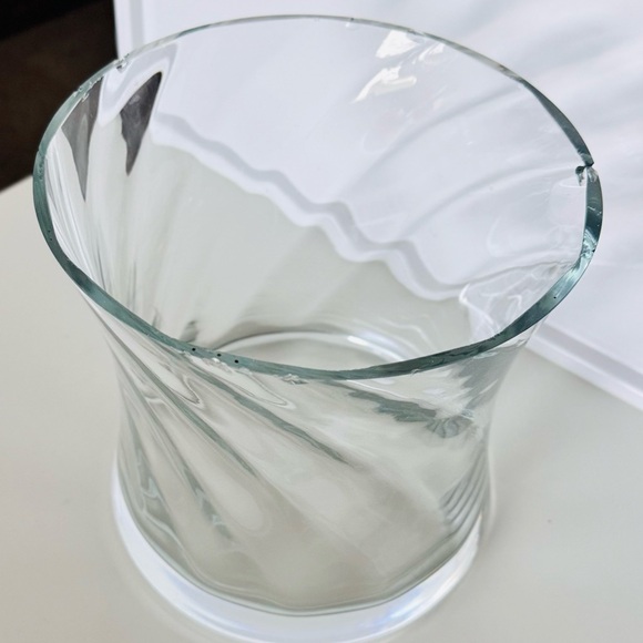 TOSCANY PERIGNON Handblown Concave Optic Ice or Wine/Champagne Bucket Glass Vase - Picture 4 of 14